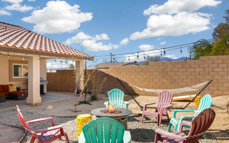 Backyard Firepit and seating area