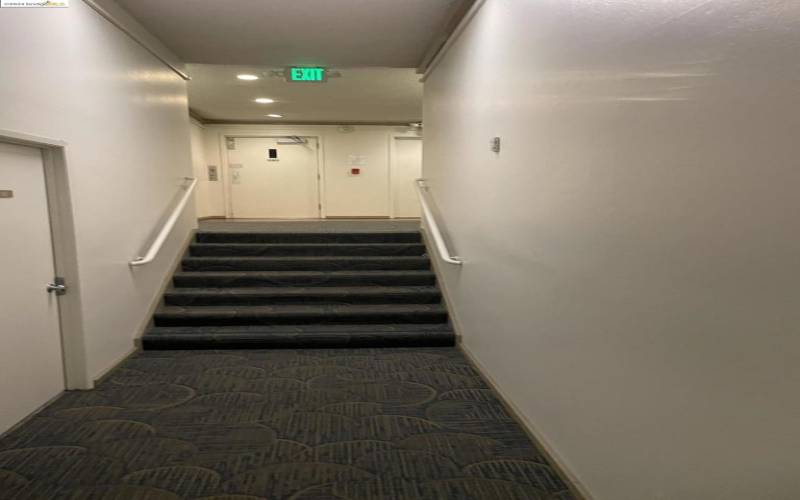 some steps in hallway to get to unit