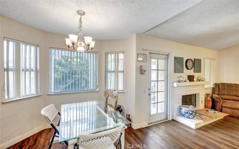 Dining area with door to patio.