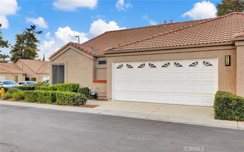 Two-car attached garage.