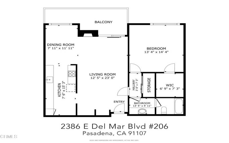 Floor Plan - 2386 E Del Mar Blvd #206