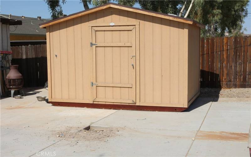 Large Shed W/ insulated ceiling and has roof turbine vent