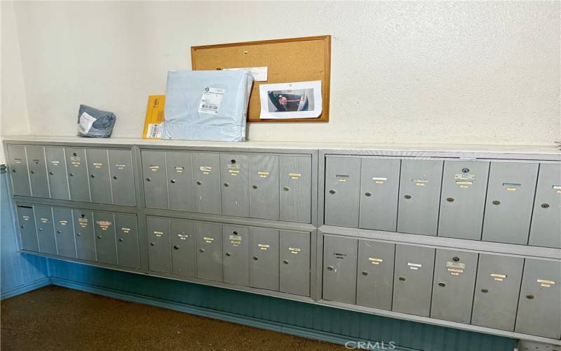 Unit mailboxes.