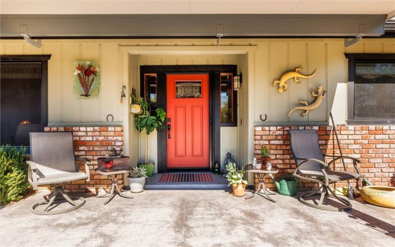 Beautiful covered front door.