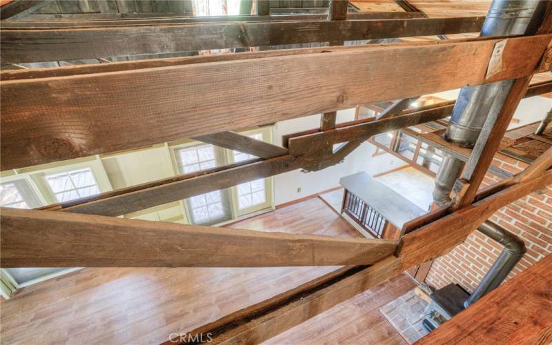 Loft looking down at Living Room