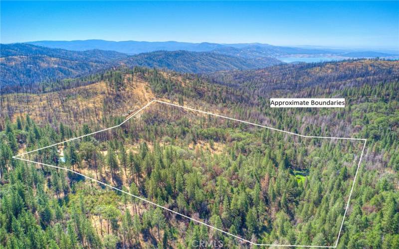 Looking from north west to south east - pond in view and Lake Oroville in the background