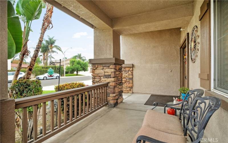 Inviting covered porch entry