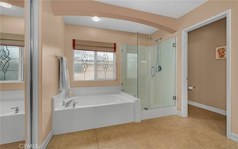 Separate shower and bath tub