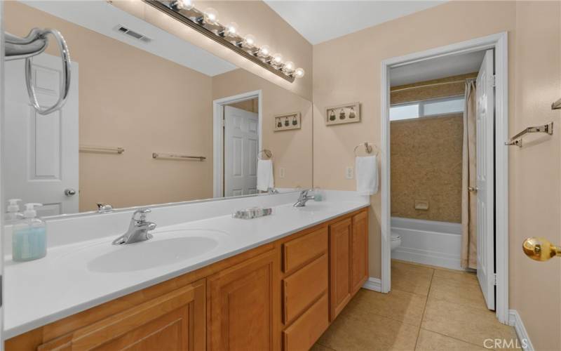 Main bathroom with double sinks