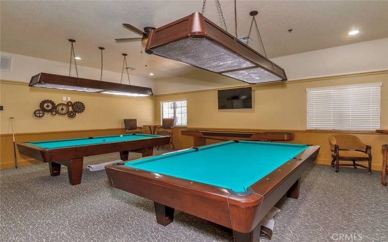 Clubhouse billiards room.