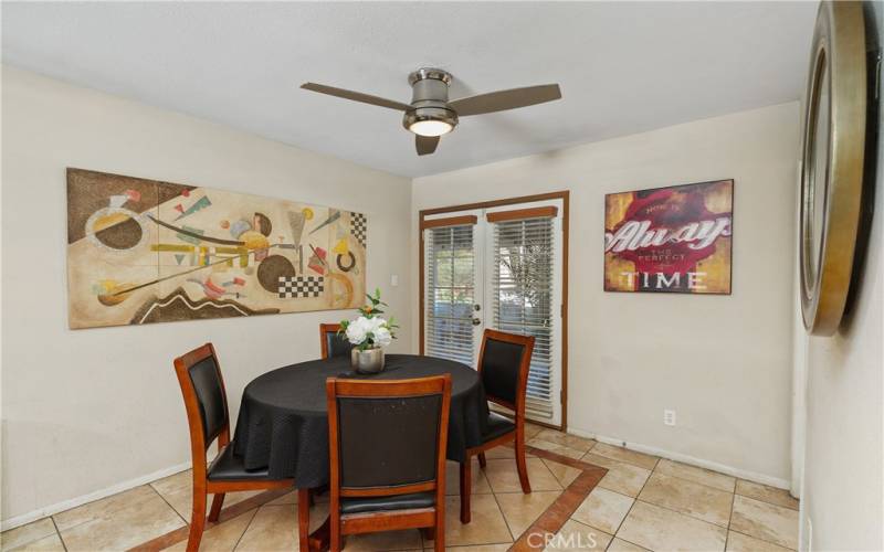 Centrally located family dining area.