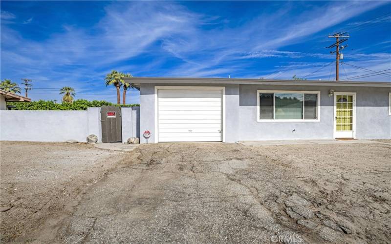 Driveway up to the garage