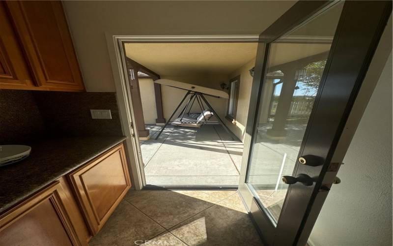 Kitchen toward patio