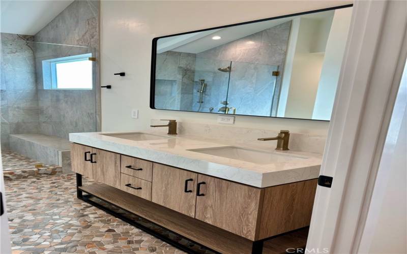 Master bathroom dual sinks