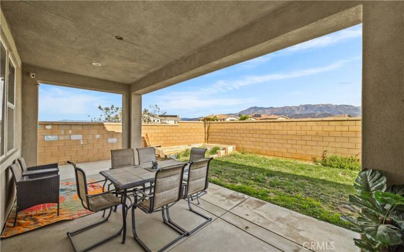 patio in back yard with views