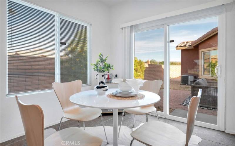 Kitchen with sliding door to side yard