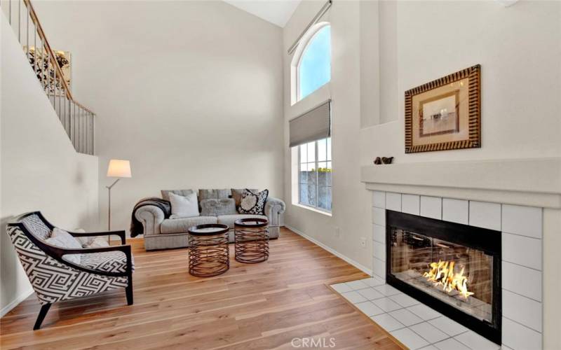 Cozy fireplace in living room