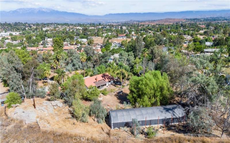 Picture is from the back of your massive lot looking towards the back of your home