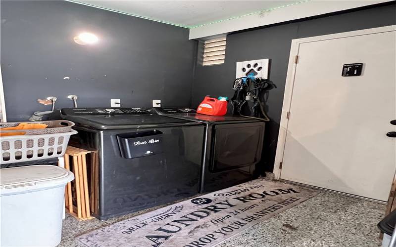 Laundry room in garage