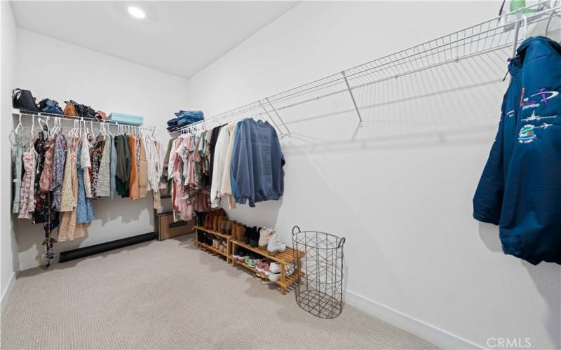 Walk in closet in Master Bedroom.