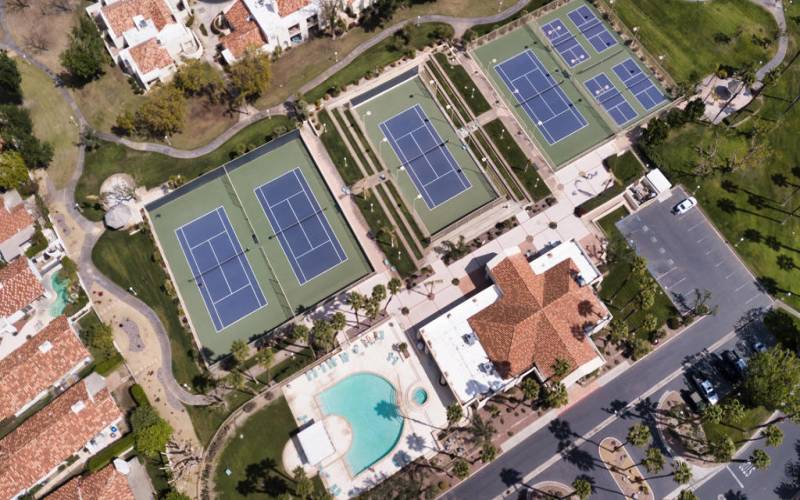 aerial of clubhouse and pool copy