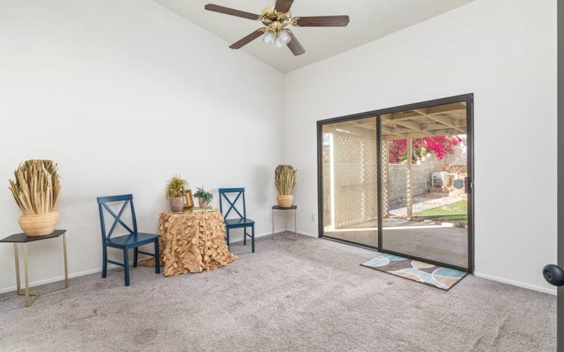 Primary Bedroom with sliding doors to patio