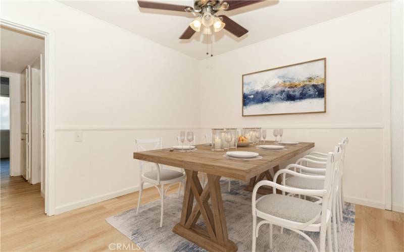 Dining area virtually staged to see full potential of the space