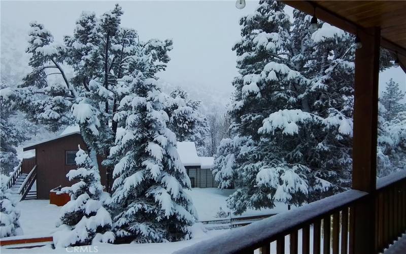 Front deck winter snow