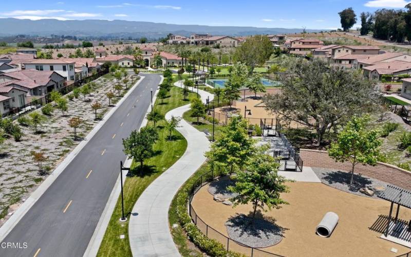 The Grove - Aerial dog parks & road