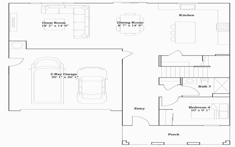 Residence 1 - Level 1 Floorplan