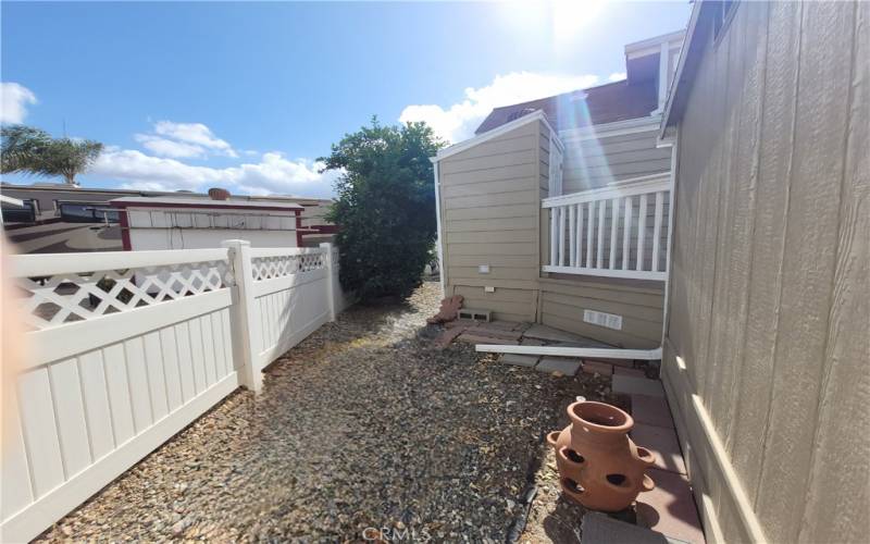 Backyard with vinyl fencing