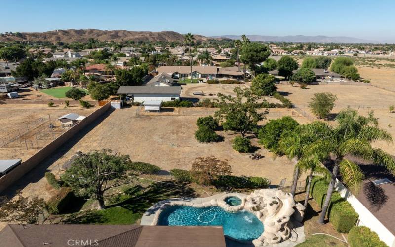 Custom Built, Single Story, 4 Bedroom, 2.5 Bath, Pool Home, 2,860 Sq Ft, 1.04 Acres, 8 Car Garage, located in the Valle Vista area of East Hemet