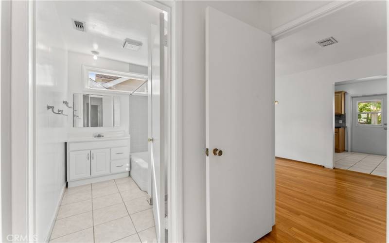 Hallway bath to front living room