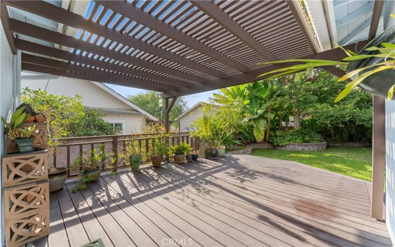 Pergola over deck off of Kitchen