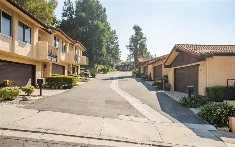 Quiet street set at the top of the hill