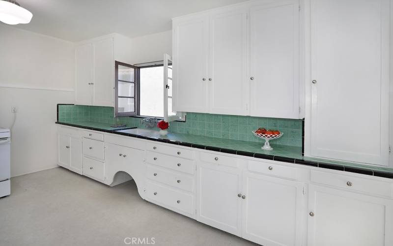 Such great vintage cabinetry. A fresh and clean space.