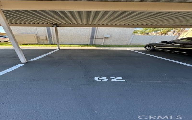 Assigned parking space under carport