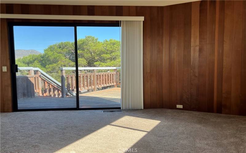 MAIN BEDROOM OFF UPPER DECK LOOKING OUT