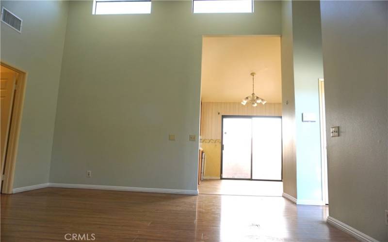 high ceiling in the living room