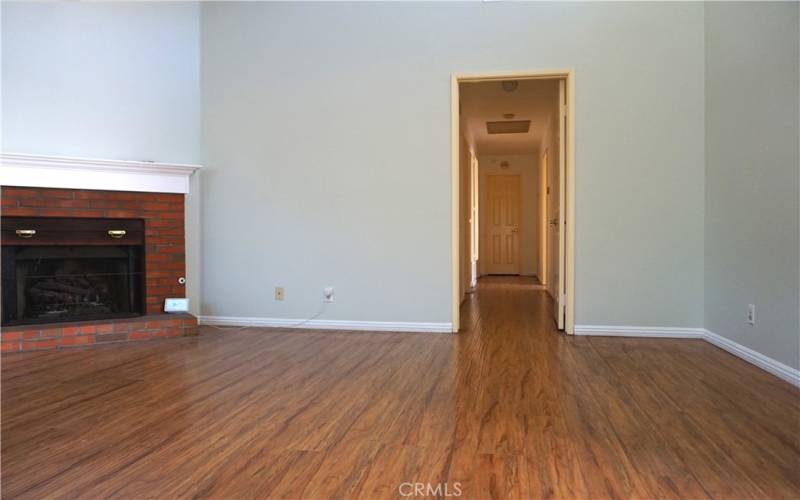 a fireplace in the living room