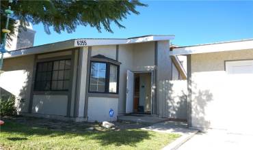 front entrance and detached garage