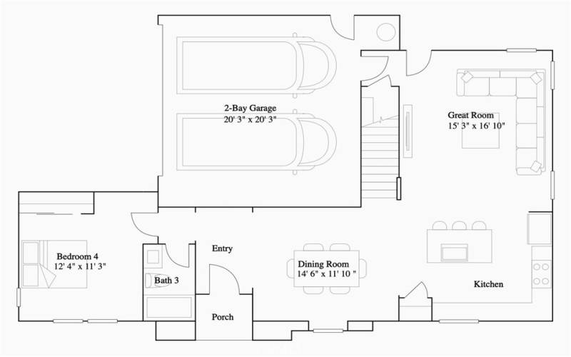 Residence 2 - Level 1 Floorplan