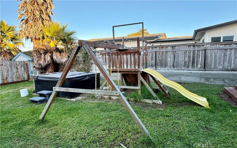 Large fenced backyard