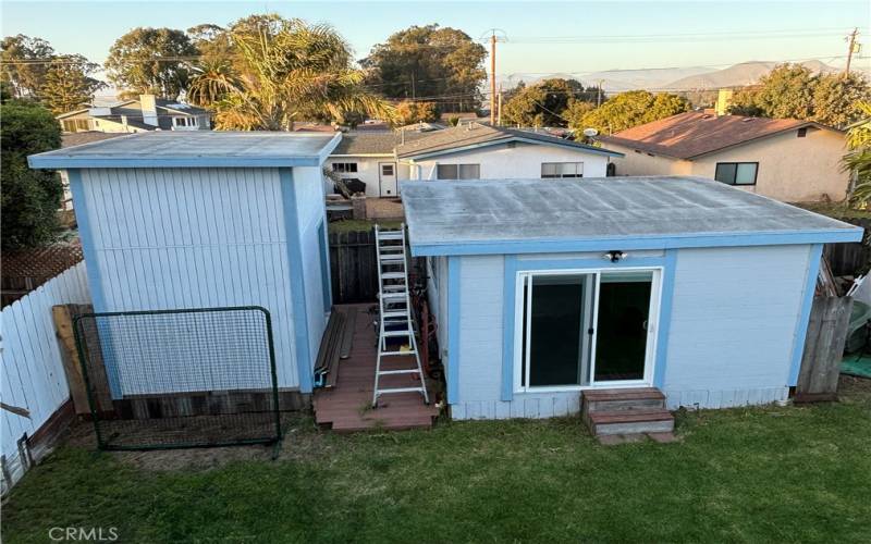 Detached guest room and separate storage shed