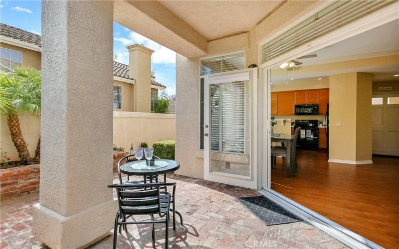 Private patio with Bistro table for two