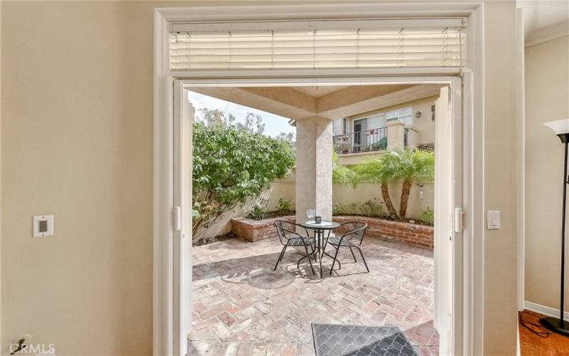 French Doors from Living Room to Private wrap around Patio