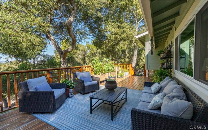 The front deck beckons you to slow down and enjoy the outdoors.