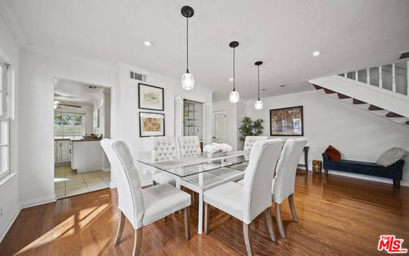 Dining area with hidden bar