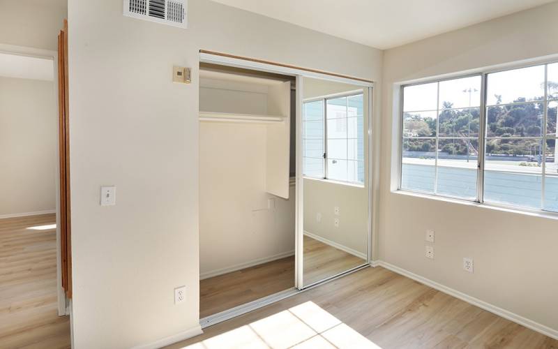 Mirrored wardrobe closet