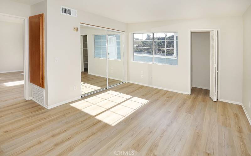 Primary Bedroom has two closets!